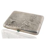 1927-1946 MOSCOW ARTEL SILVER REPOUSSE CIGARETTE CASE