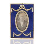 1896-1908 RUSSIAN LAPIS LAZULI GILT SILVER-MOUNTED FRAME, ANDREY BRAGIN, ST. PETERSBURG