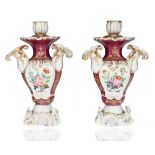 PAIR OF FONTAINEBLEAU ROCAILLE POINTED CANDLE HOLDERS