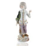 MEISSEN-STYLE 'DISTINGUISHED HARLEQUIN' PORCELAIN FIGURE