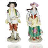 PAIR OF CHELSEA PORCELAIN FIGURES