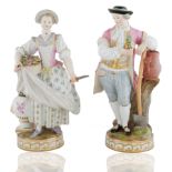 MEISSEN FIGURAL PORCELAIN PAIR OF A GARDENING VICTORIAN COUPLE