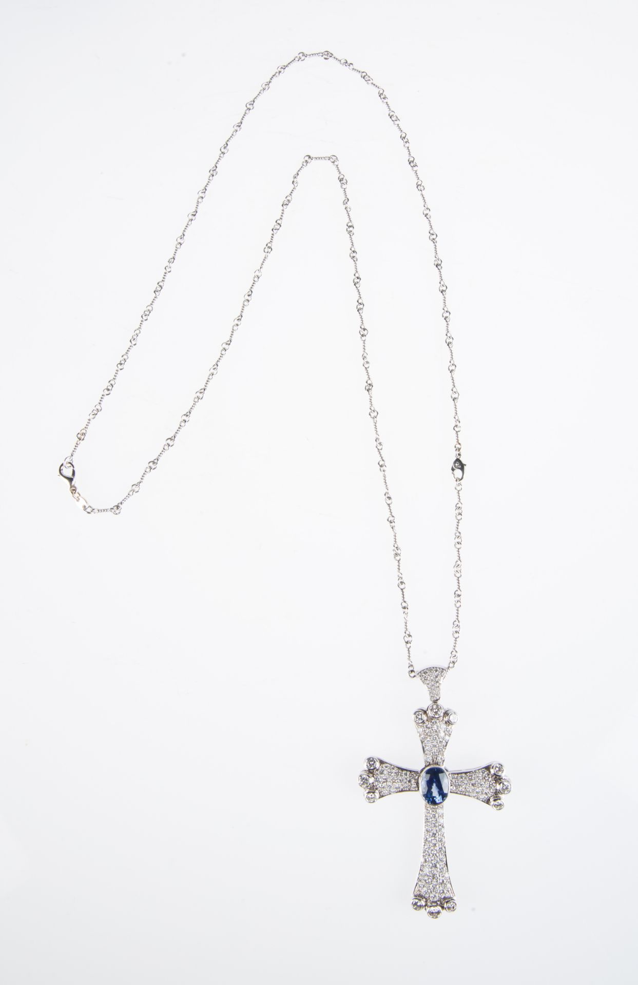 [ARMENIAN] ITALIAN DIAMOND AND SAPPHIRE CROSS PENDANT WITH MATCHING EARRINGS - Bild 4 aus 7