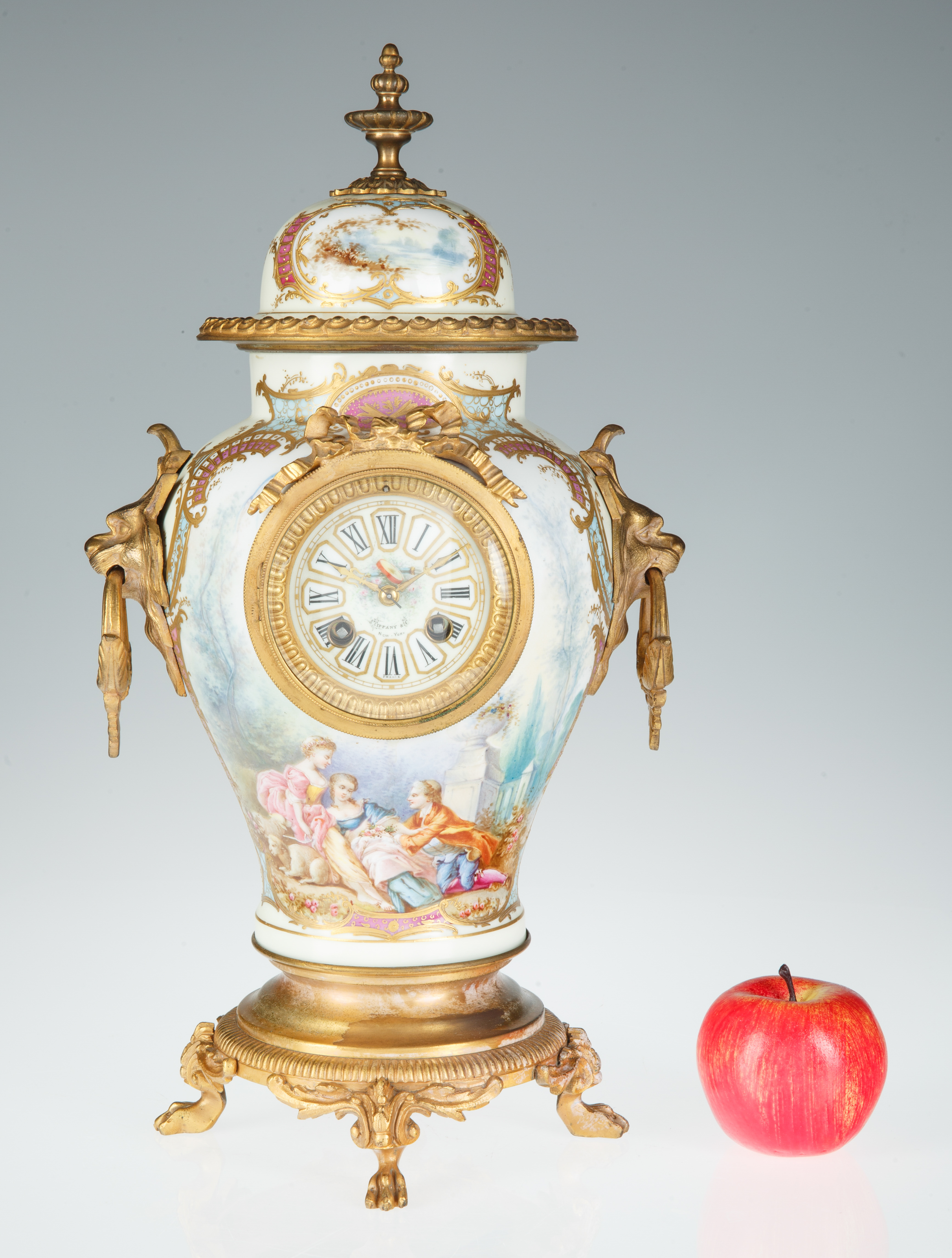 FRENCH PORCELAIN MANTLE CLOCK - Image 3 of 4