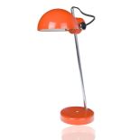 LIGHTOLIER ORANGE PAINTED METAL DESK LAMP