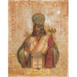 19TH CENTURY RUSSIAN ICON OF A BISHOP SAINT