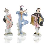 GROUP OF THREE MEISSEN PORCELAIN FIGURES