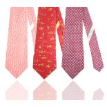 GROUP OF THREE FERRAGAMO TIES