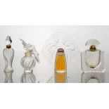 GROUP OF FOUR LALIQUE STYLE PERFUME BOTTLES