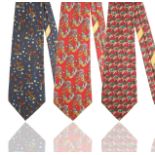 GROUP OF THREE FERRAGAMO TIES