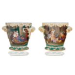 PAIR OF FRENCH SEVRES-STYLE PORCELAIN JARDINIÈRES