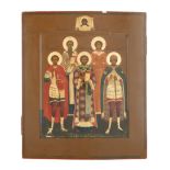 19TH CENTURY RUSSIAN ICON OF FIVE SAINTS