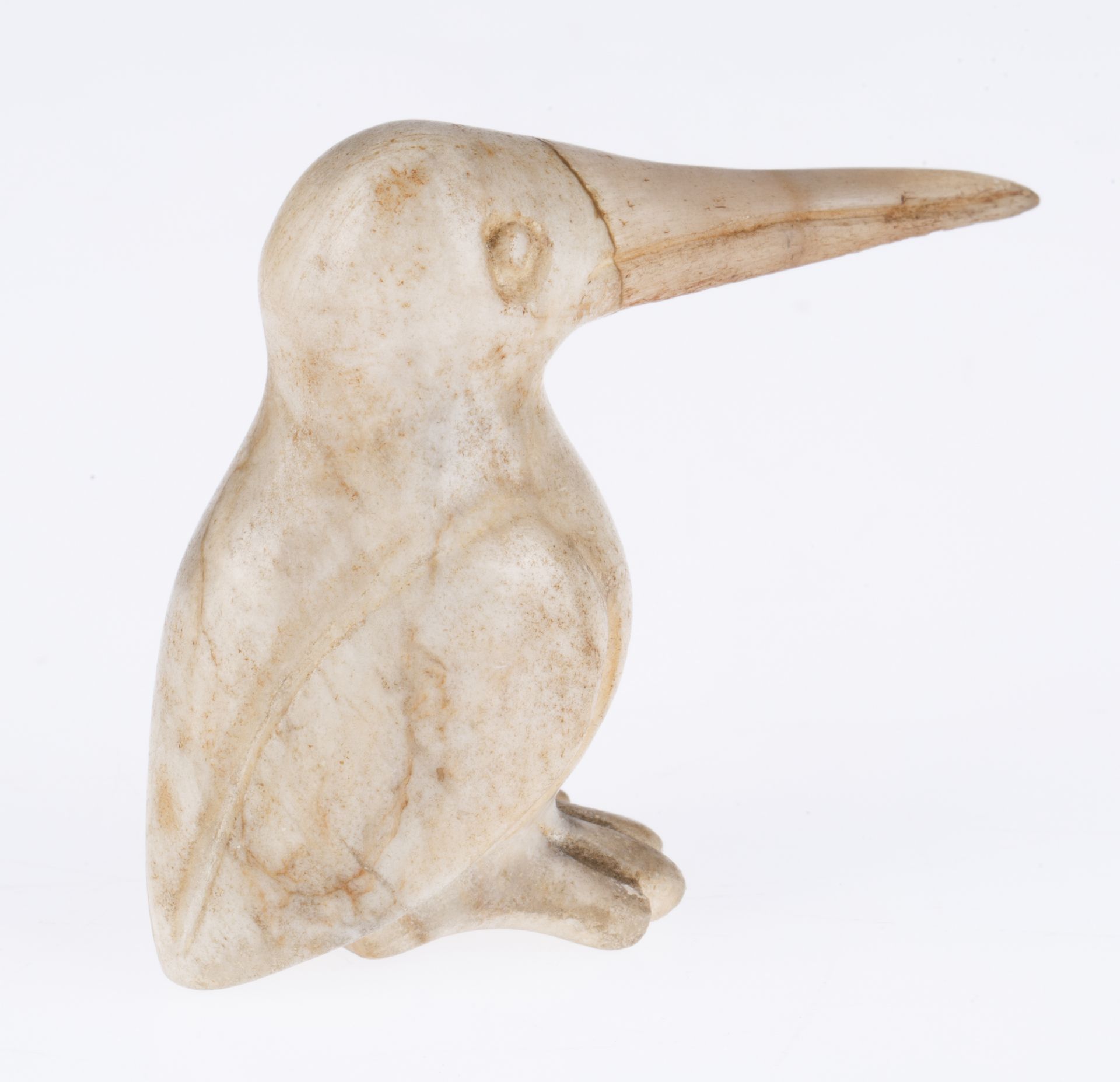 EARLY 20TH CENTURY RUSSIAN CARVED HARDSTONE PELICAN FIGURE [HAMMER GALLERIES] - Image 2 of 4