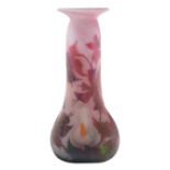 DAUM NANCY 'LILY' VITRIFIED CAMEO GLASS VASE