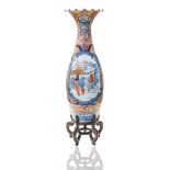 SINGLE MONUMENTAL IMARI FLOOR VASE