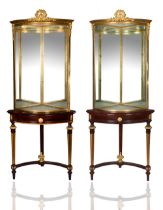 A PAIR OF FRENCH CURIO CABINETS