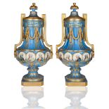 PAIR OF PORCELAIN 'NEAPOLITAN' SEVRES-STYLE VASES