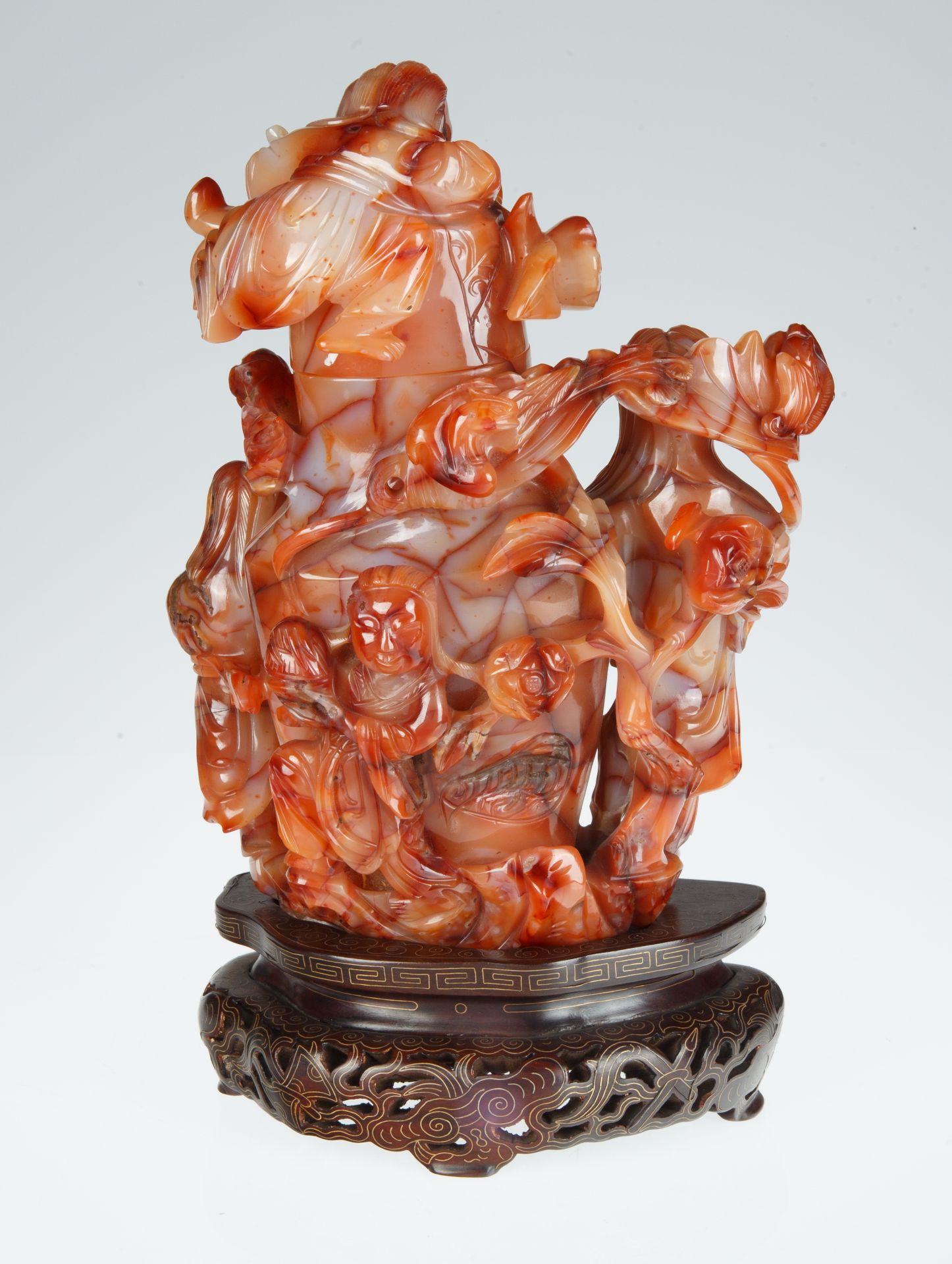 MODERN CHINESE CARVED AGATE VASE - Bild 2 aus 5