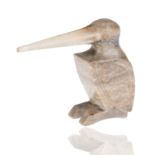 CIRCA 1915 RUSSIAN MARBLE PELICAN, ATT. TO THE IMPERIAL LAPIDARY FACTORY [HAMMER GALLERIES]