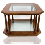 CONTEMPORARY WOODEN AND GLASS TABLE