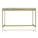 CONTEMPORARY STONE AND METAL CONSOLE TABLE