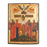 19TH CENTURY OLD BELIEVERS' ICON OF THE CRUCIFIXION, VIETKA SCHOOL