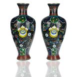 PAIR OF CHINESE ENAMEL AND CLOISONNE VASES