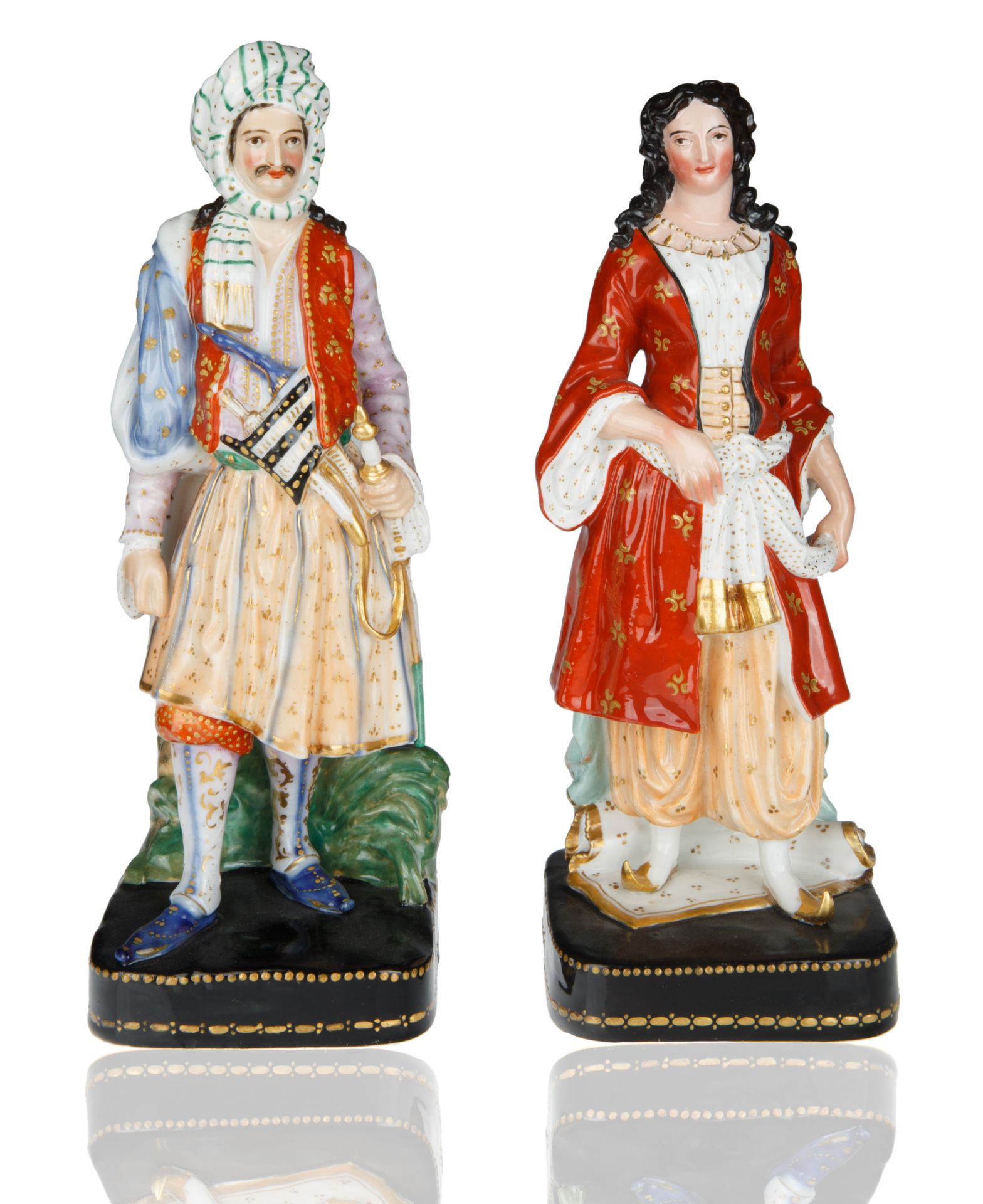 PAIR OF FRENCH PORCELAIN VESSEL STATUETTES