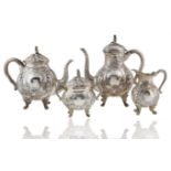 AFTER 1886 GERMAN SILVER FOUR PIECE SERVING SET