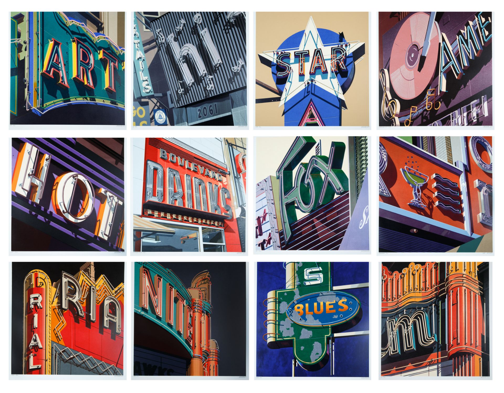 A COMPLETE SUITE OF SCREEN PRINTS BY ROBERT COTTINGHAM (AMERICAN B. 1935)