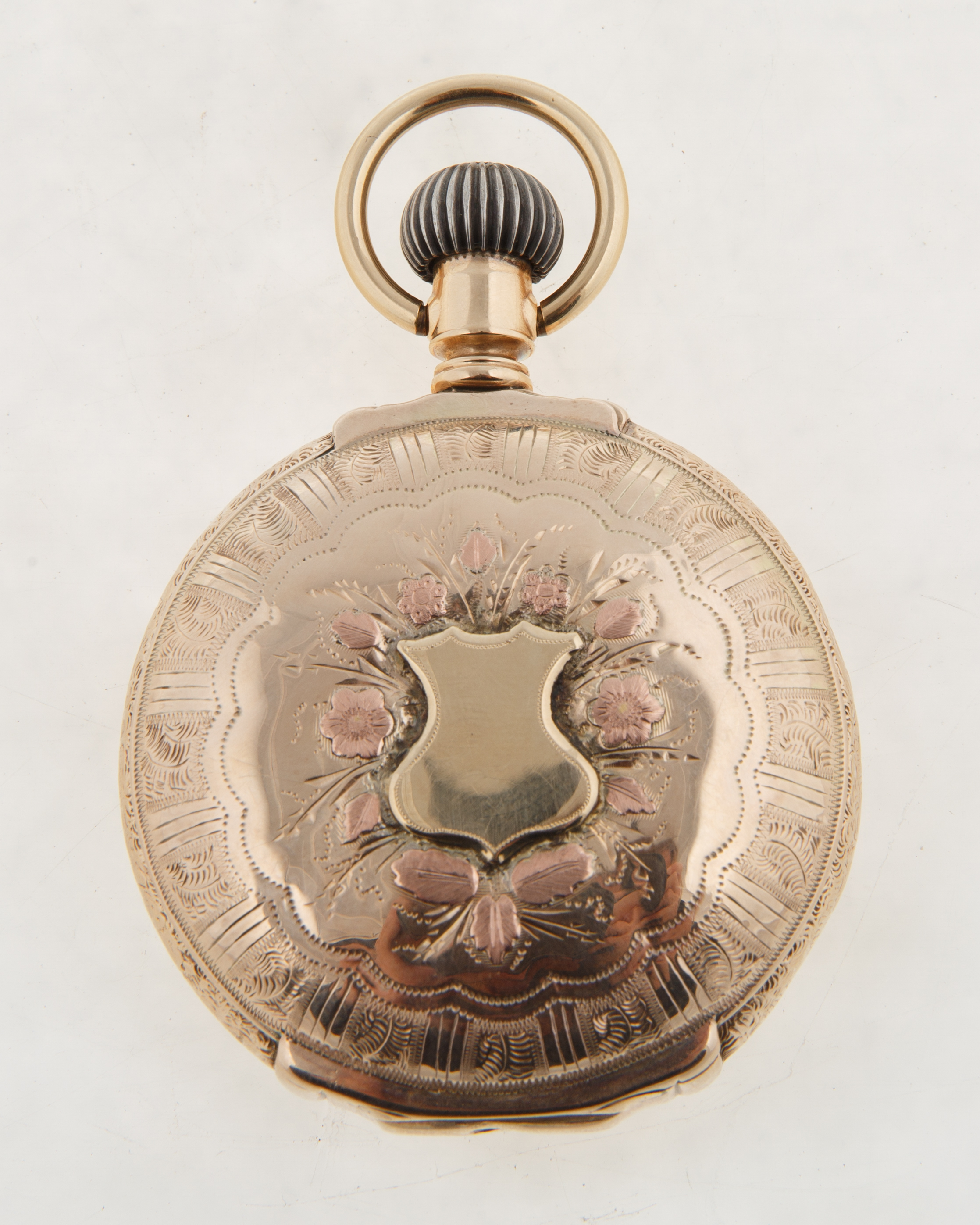 1867-1876 TRI-COLORED GOLD ELGIN POCKET WATCH - Bild 3 aus 6