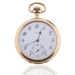 AGASSIZ GOLD OPEN FACE POCKET WATCH