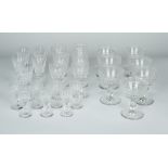 A SET OF TWELVE CUT CRYSTAL STEMWARE, SOME WATERFORD, IRELAND 19TH CENTURY