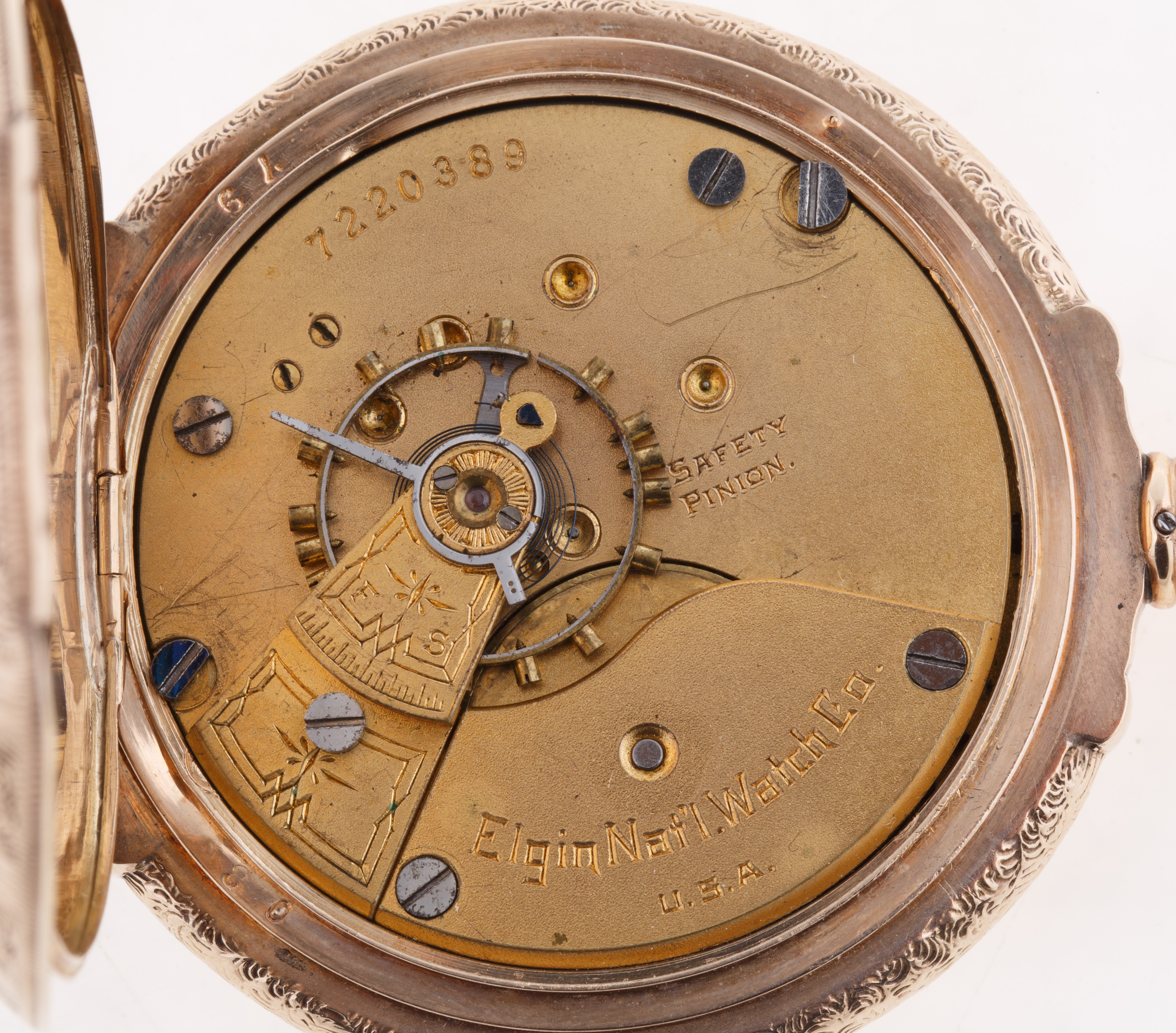 1867-1876 TRI-COLORED GOLD ELGIN POCKET WATCH - Bild 4 aus 6