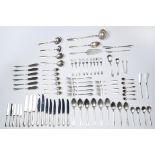 A GEORGE ROTH & CO SEVENTY-EIGHT PIECE SILVER SERVICE FLATWARE SET, 20TH CENTURY