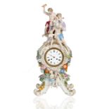 MEISSEN 'JUPITER' MANTLE CLOCK AFTER ERNST AUGUST LEUTERITZ, LATE 19TH CENTURY