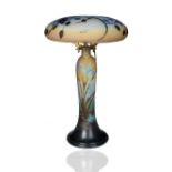 A GALLE CAMEO 'WATER LILY' TABLE LAMP