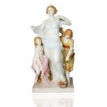 A MEISSEN PORCELAIN FIGURAL GROUP OF THE MORNING WITH CHILDREN, LATE 19TH-EARLY 20TH CENTURY