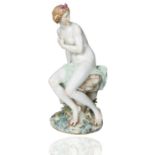 A MEISSEN PORCELAIN FIGURE OF A NUDE BATHER, LATE 19TH-EARLY 20TH CENTURY