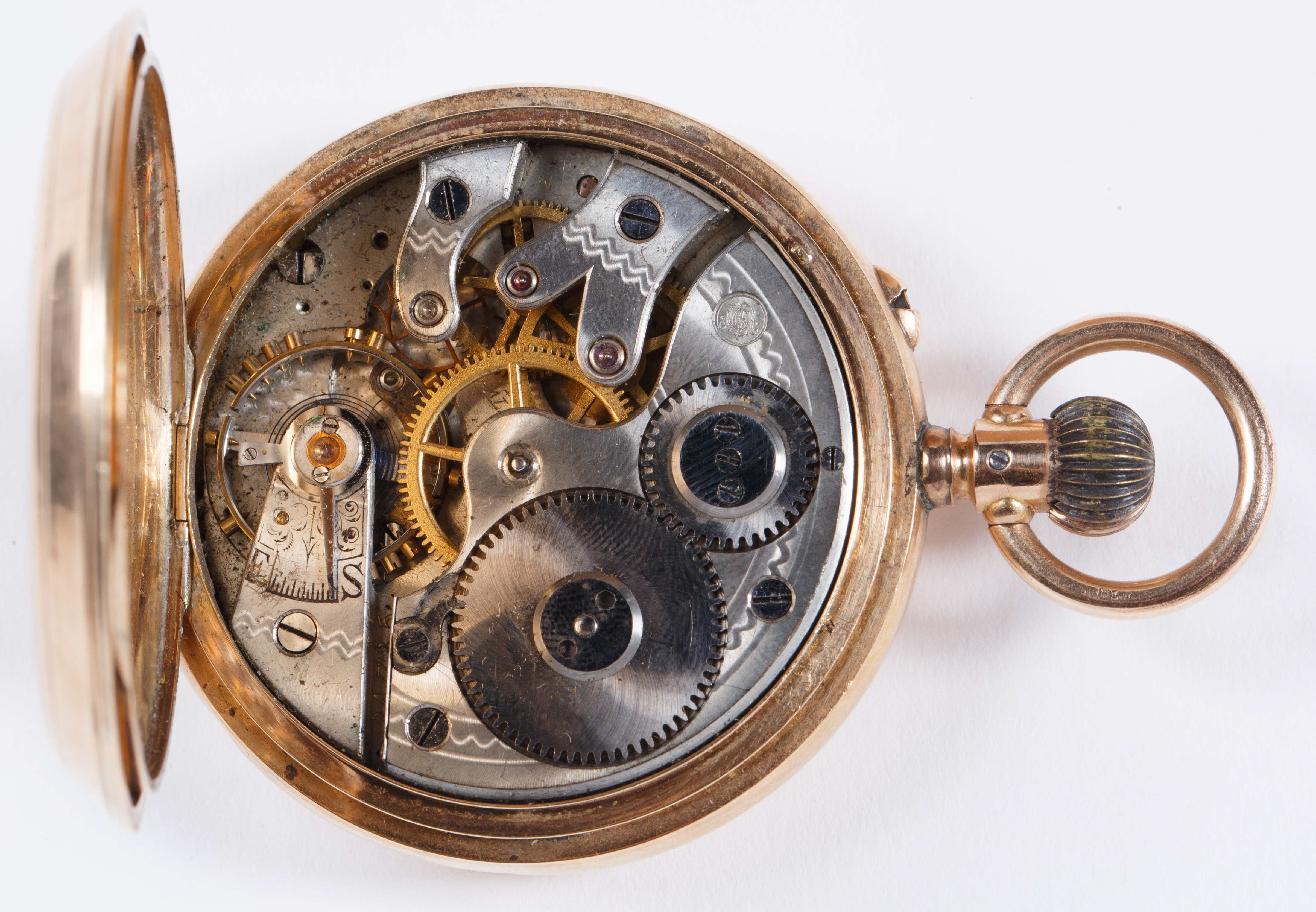 1880-1900 IWC PALLWEBER WHITE DIAL GOLD POCKET WATCH - Bild 2 aus 7