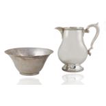 A GROUP OF TWO SILVERPLATED PITCHER AND WASH BASIN, ONE WALLACE MELFORD, WALLINGFORD CT, 19TH CENTUR