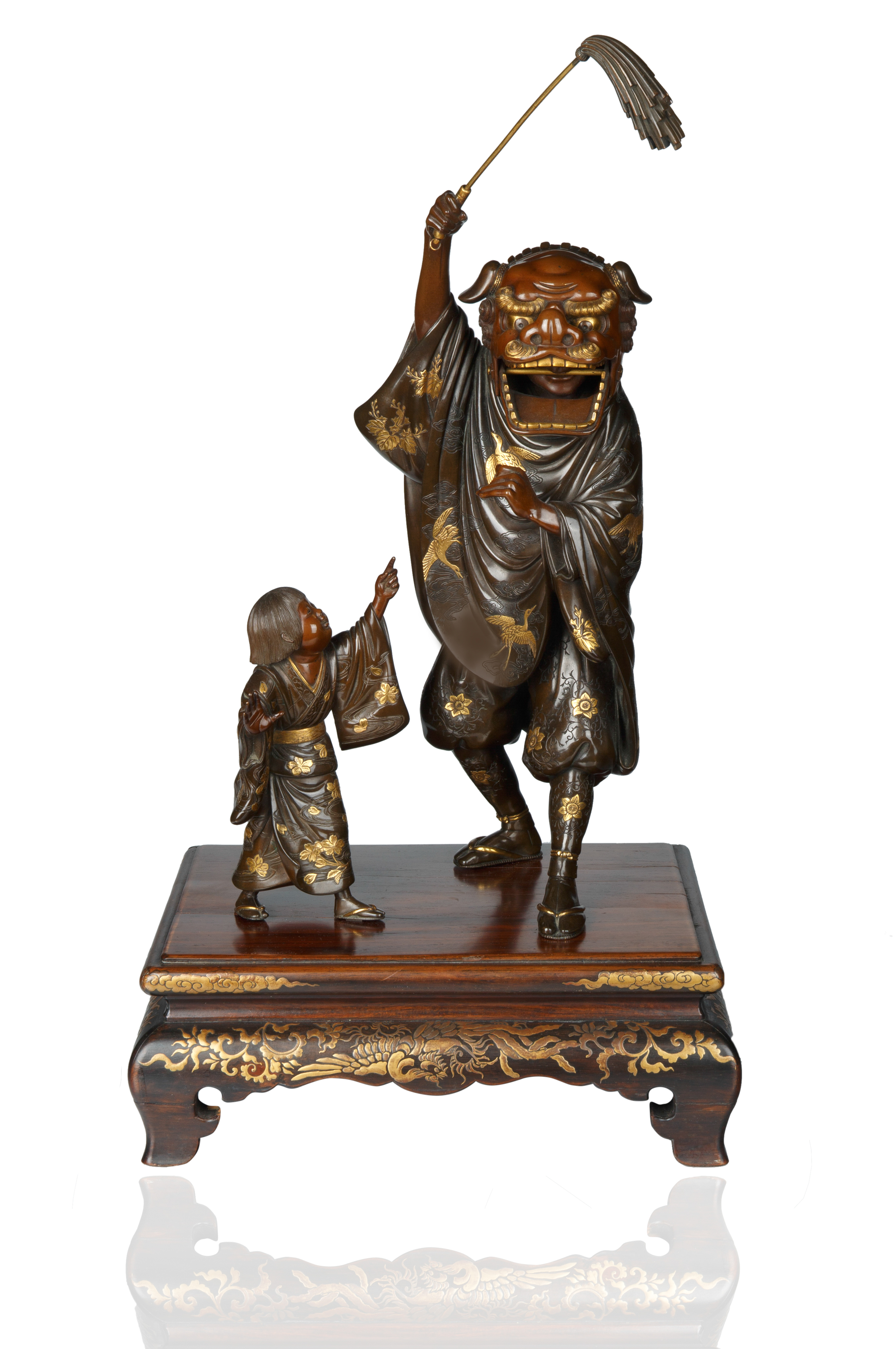 A MEIJI BRONZE FIGURAL PAIR, STYLE OF MIYAO EISUKE OF YOKOHAMA STYLE SCULPTURE, MEIJI PERIOD