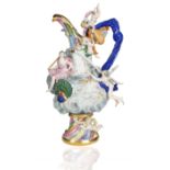 A MONUMENTAL MEISSEN PORCELAIN EWER EMBLEMATIC OF AIR, LATE 19TH CENTURY, MODELLED AFTER J.J. KANDL