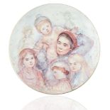 A PORCELAIN PLATE, 'HETKI HELLYYDELLE' [A MOMENT OF TENDERNESS] BY EDNA HIBEL (AMERICAN 1917-2014) F