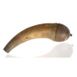 AN AMERICAN ENGRAVED POWDER HORN, 1830