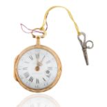 LE ROY A PARIS WHITE FACE SWING-OUT GOLD POCKET WATCH