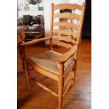 SET OF 8 LADDER BACK KITCHEN CHAIRS