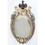 19TH-CENTURY MAJOLICA FRAMED PIER MIRROR