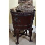 GEORGE III MAHOGANY AND BRASS BOUND LOG BARREL