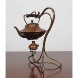 ART NOUVEAU COPPER AND BRASS KETTLE ON STAND